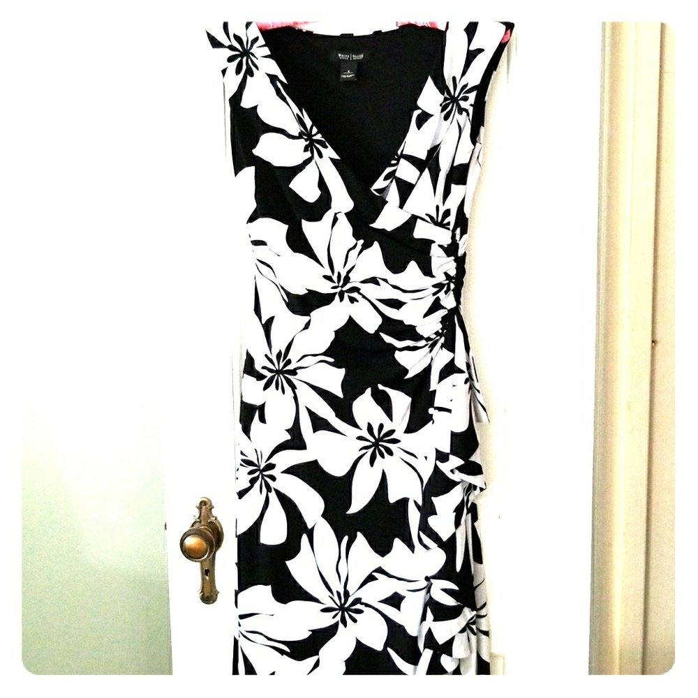 WHBM Floral faux wrap dress